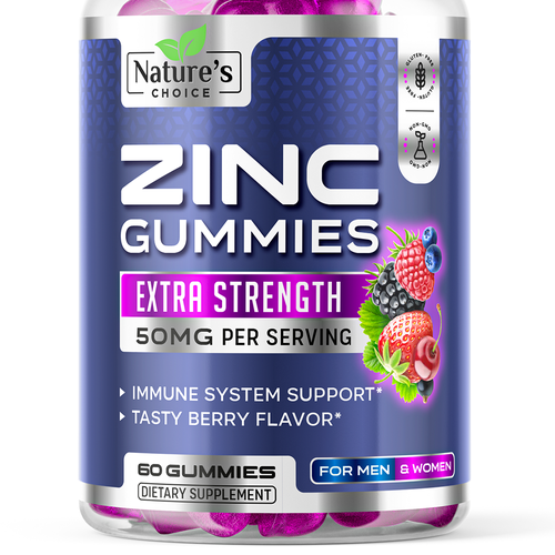 Tasty Zinc Gummies design needed for Nature's Choice Ontwerp door ZAKIGRAPH ®