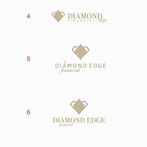 Create an elegant, understated luxury logo for Diamond Edge Financial Design by ZISSOU DESIGNS