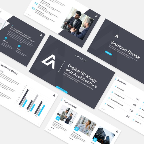 Arked company PowerPoint presentation Design by Sokha Visual