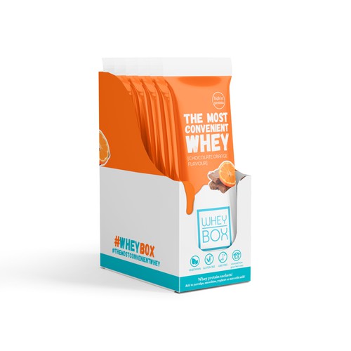 Design a retail case for our whey protein sachets Design by syakuro