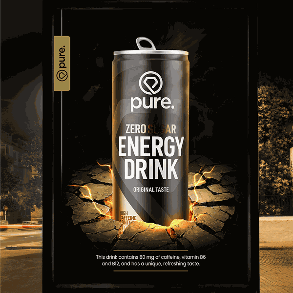 Energy drink poster for pure