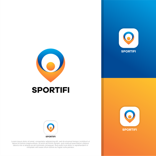 Design a sport app logo; app used for venue booking and player matching Design by Ikan Tuna
