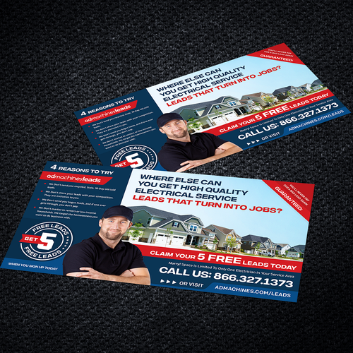 AdMachines Leads Postcard Design por 99B