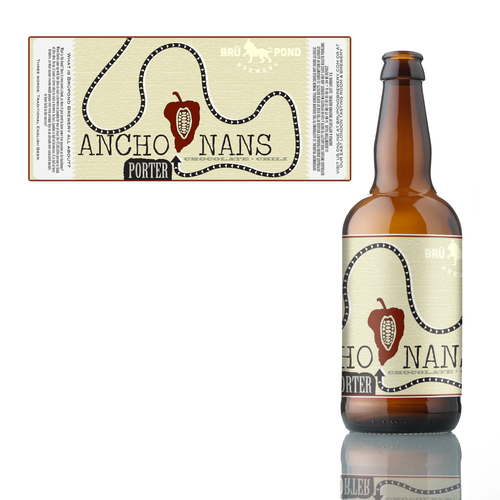 product label for BRÜPOND Brewery Design by Chavelka