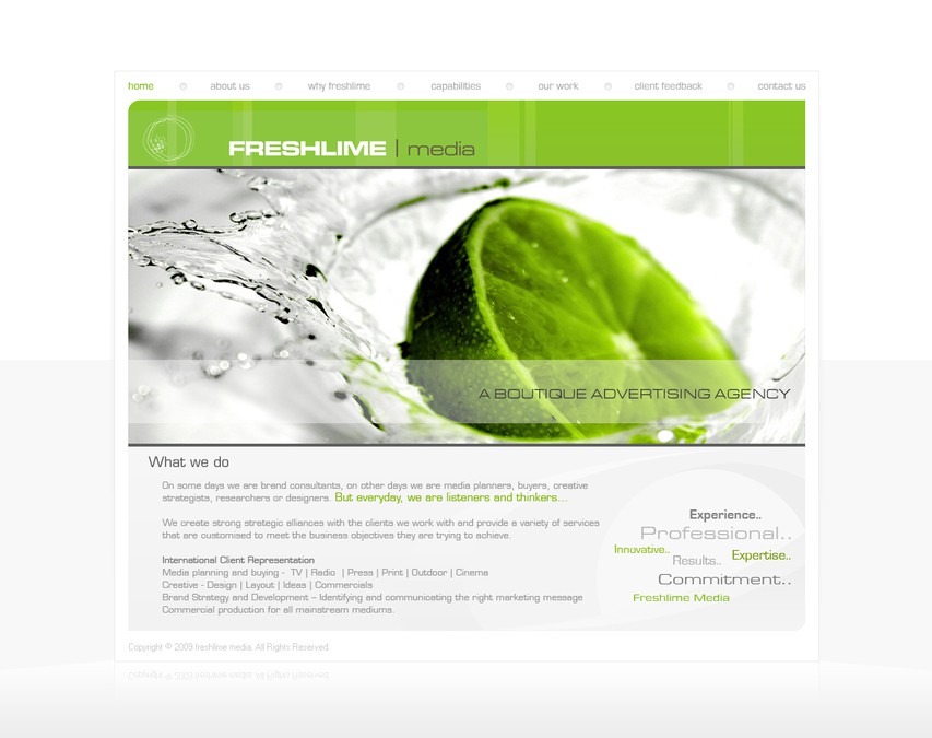 Funky new website mock up for Ad Agency - Freshlime | Web ...