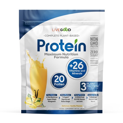***GUARANTEED PRIZE*** - LABEL DESIGN for Protein Powder -*****NEW***** Design by JOHN's_AlphaCreation