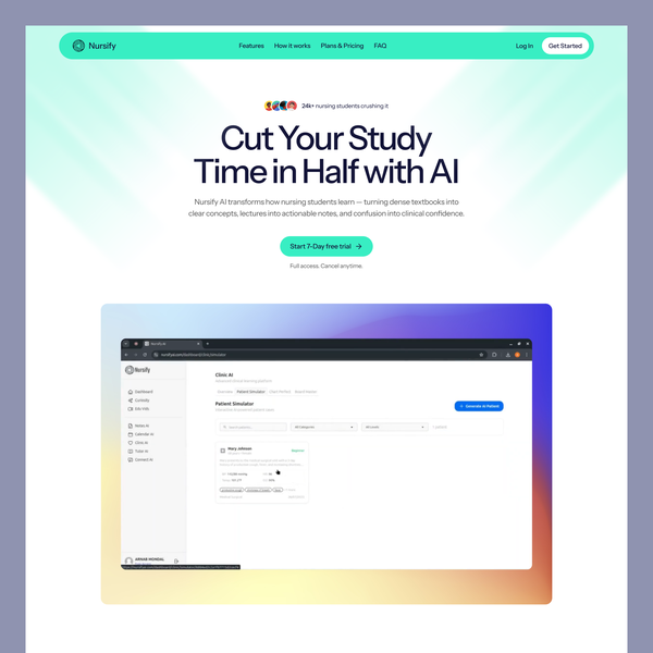 Nursify Landing Page