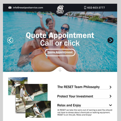 Diseño de Pool Service Website for Heroes of Pool Industry de David Jispace