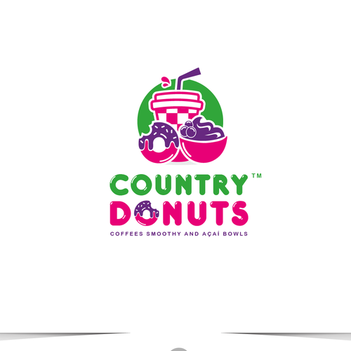 M.G. designsさんのWe need a modern exciting logo to encompasses our Name Country Donuts Coffee smoothy bowlsデザイン