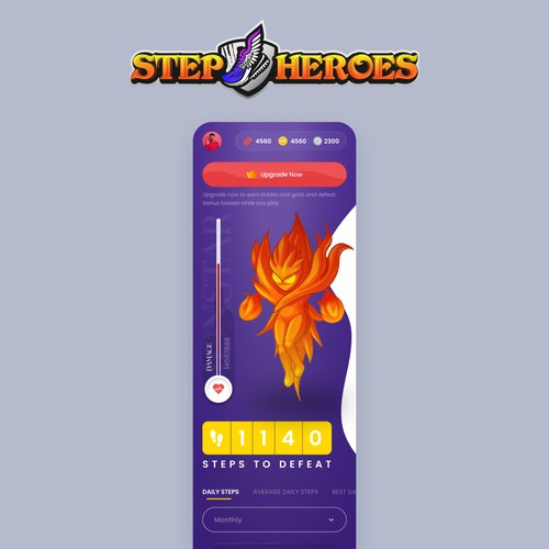 Design the app for StepHeroes, a new and innovate fitness game Design by MercClass