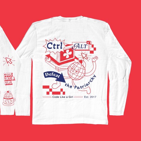 Vintage T-shirt Design for Code Like a Girl