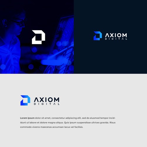 axiom digital logo design Design by Striker29