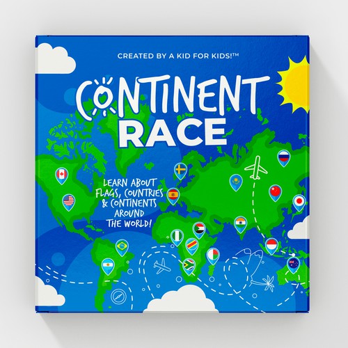 Continent Race - Kids Game -  Learn about the World! Design por Kate Design ❤️