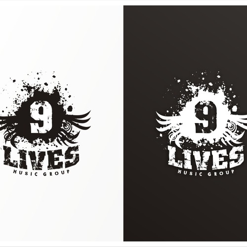 9 Lives Music Group Record Label LOGO Design by hugolouroza