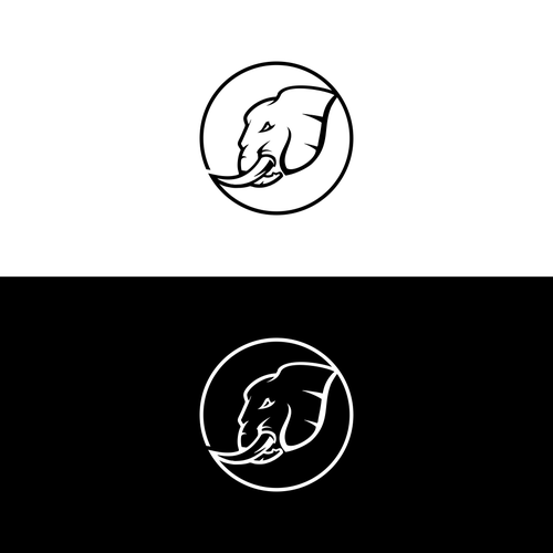 punk-rock elephant logo, for conflict yoga specialists. Design by nehel