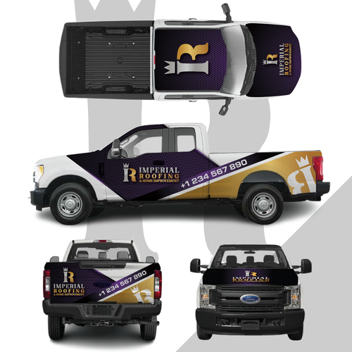 truck wrap for roofing company Design by Atmiya Grafix