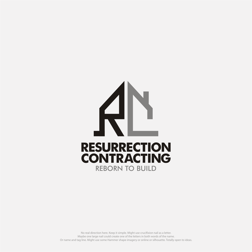 "Reborn To Build" construction company logo. Design by boelat