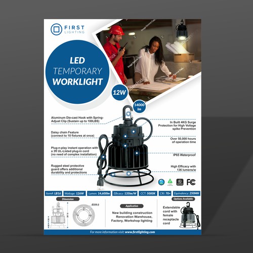 Outdoor led lighting temporary work light catalogue design