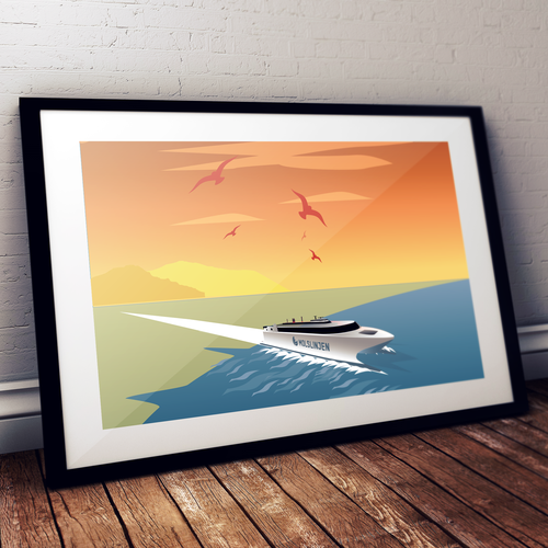 Multiple Winners - Classic and Classy Vintage Posters National Danish Ferry Company Design by Cipo Design®