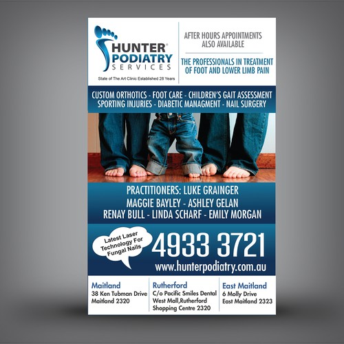 Create the next banner ad for Hunter Podiatry Services ...