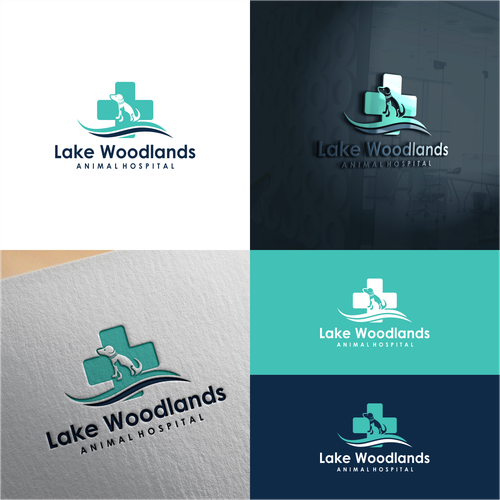 Veterinary logo design for a small animal hospital located next to a lake! Design by amarta_art®