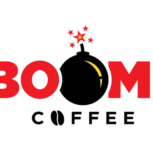 logo for Boom Coffee Design by man vs design