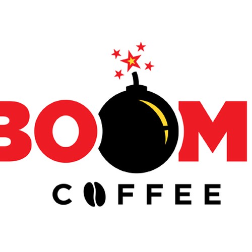 logo for Boom Coffee Design by man vs design
