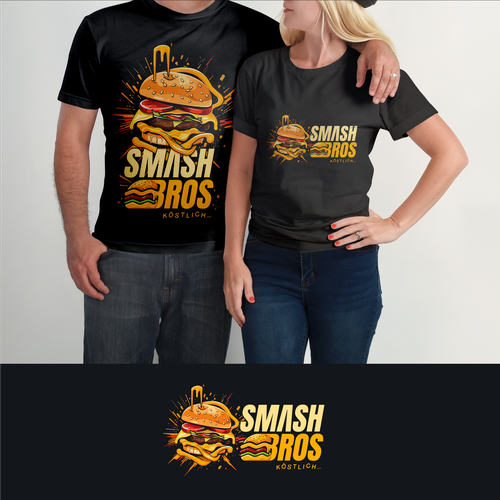 Wir möchten ein Logo mit Wiedererkennungswert für unser Burgerrestaurant Smash Bros Design by Artdityax