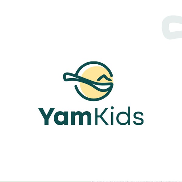 Modern kids food brand logo clean, fresh and family-friendly.