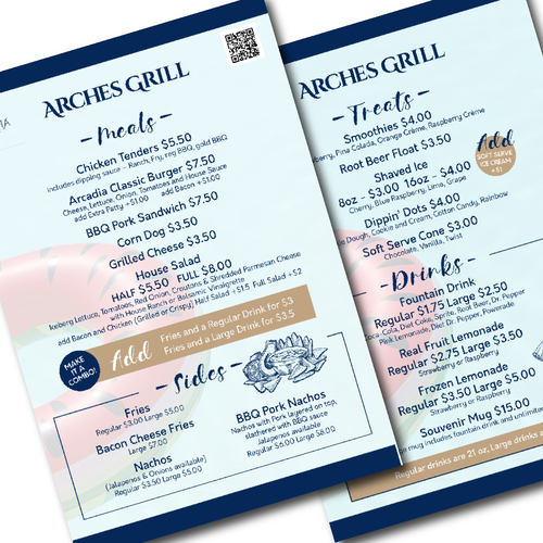 Poolside Grill Menu in Southern Utah Design by Ings