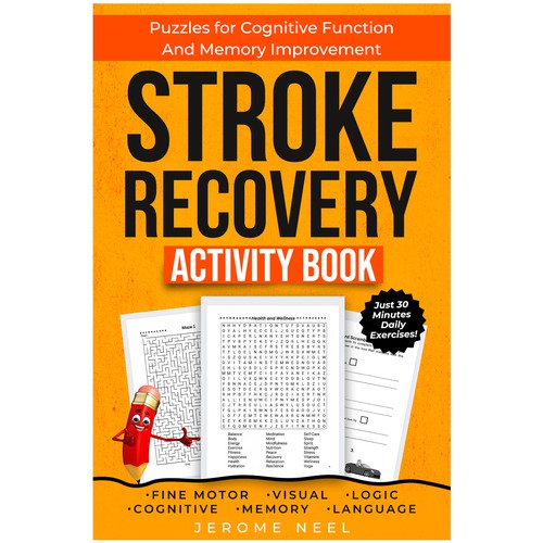 Stroke recovery activity book: Puzzles for cognitive function and memory improvement Diseño de Imttoo