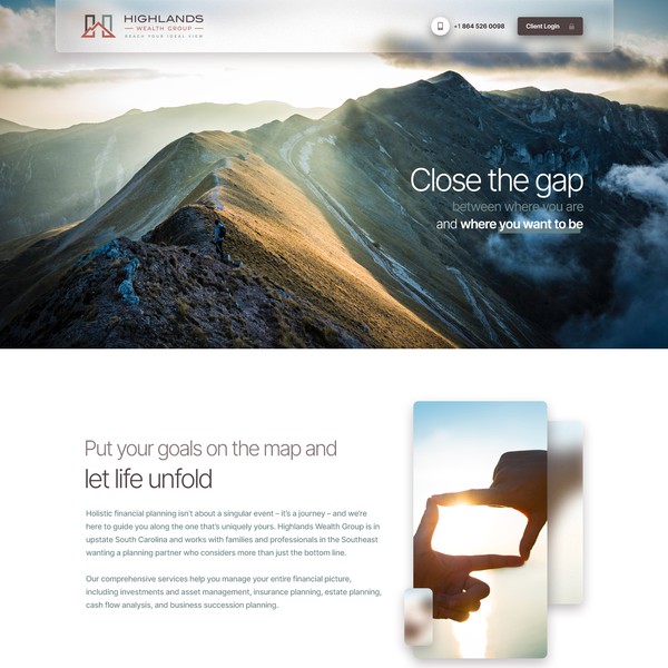 Landing Page Design for Financial Advisory