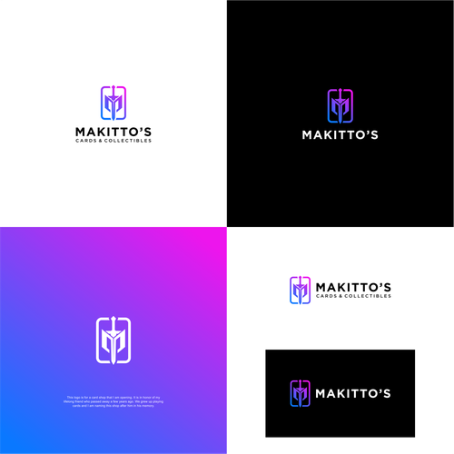 Design a logo for “Makitto’s” a new card shop for trading and collecting! Design by Bing.