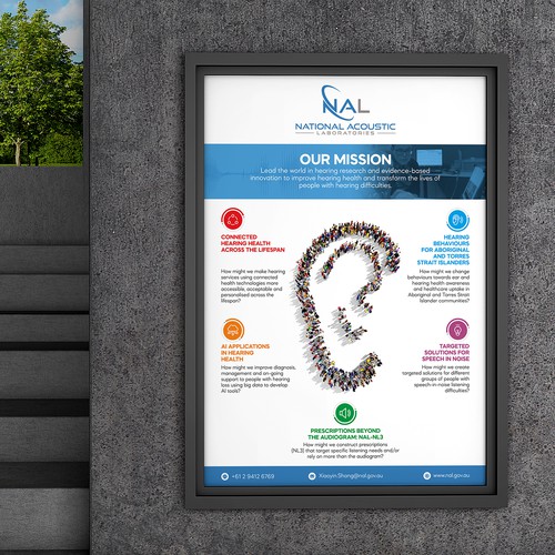 Create an engaging poster for a world-leading hearing research and innovation institution! Design by Shreya007⭐