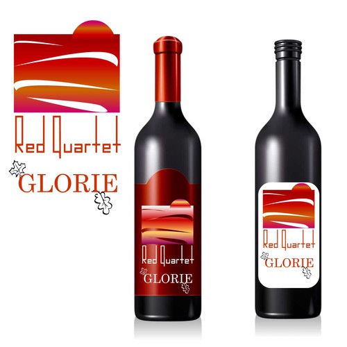Glorie "Red Quartet" Wine Label Design Design by Pushon