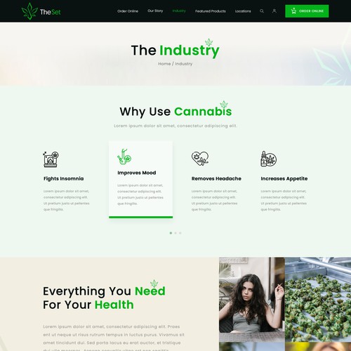 The Set dispensary Website Design Design by CREATIVE PIXXLES