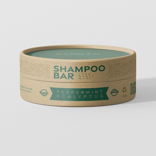 Packaging design for a zero waste shampoo bar! Design by gbraga