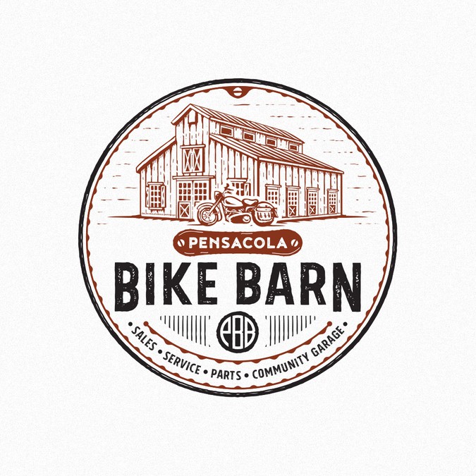 Motorcycle Garage Needs Vintage Western Barn Logo Design Logo