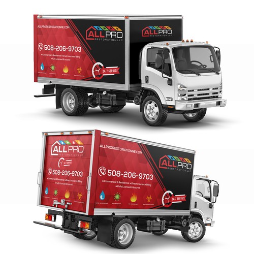 Design New vehicle Wrap for a Restoration truck di sherif amin