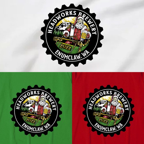 Design by FeargodStudio titled "Christmas shirt for Brewery in Pacific North West"