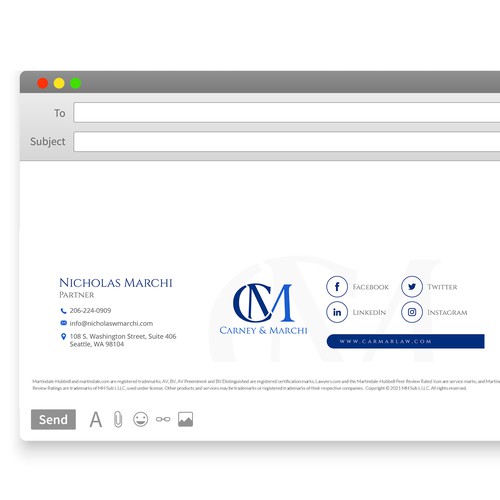 Signature Block for a Modern Law Office Design by Iconic Graphic