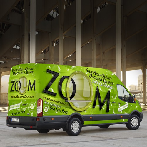 Zoom Dry Cleaning van wrap for eco-friendly one-price cleaner Design by J.Chaushev