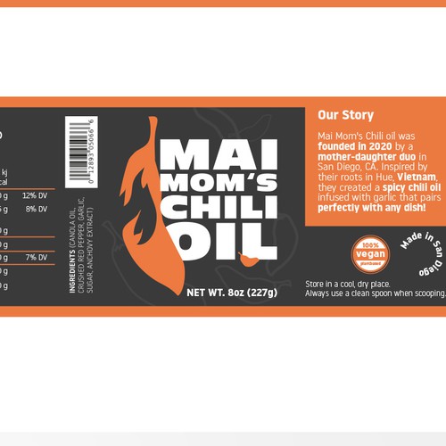 Eye catching packaging label for spicy chili oil jar Design by tinastw