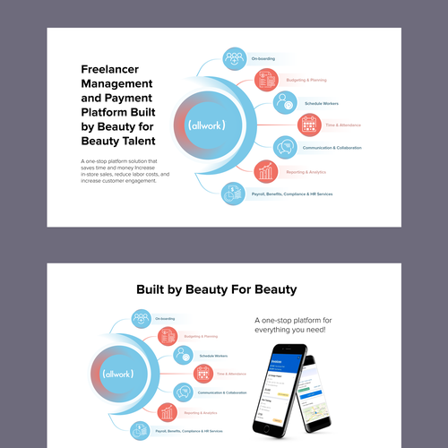 3-slide infographic series for freelancer management tech platform Design by ellie_designs