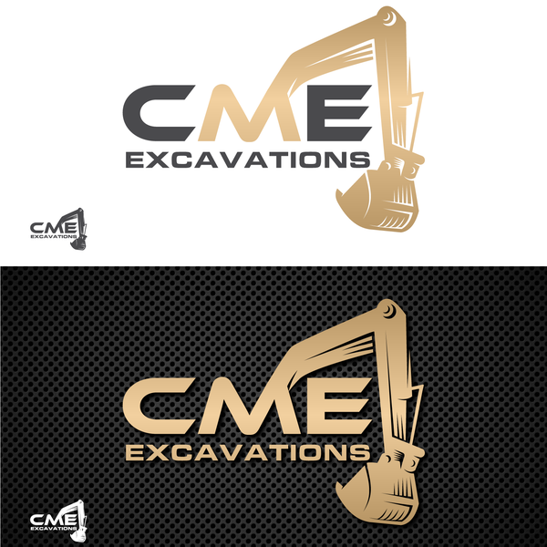 Bold, clean and professional logo concept for CME Excavations.