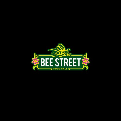 BeeStreet - a ghost kitchen Food Hall logo! Design by KLBRS