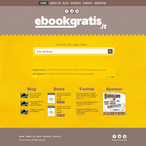 New design with improved usability for EbookGratis.It デザイン by stylenotmy