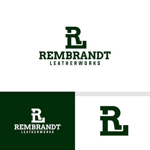 Designs Rembrandt Leatherworks Logo. High end leather goods and bags