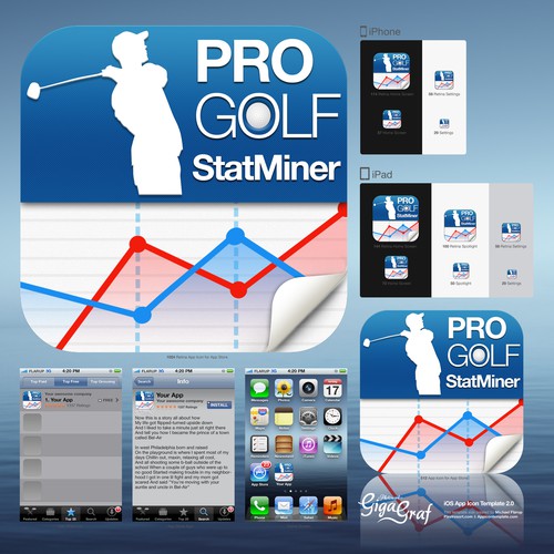  iOS application icon for pro golf stats app Design von Toshiki