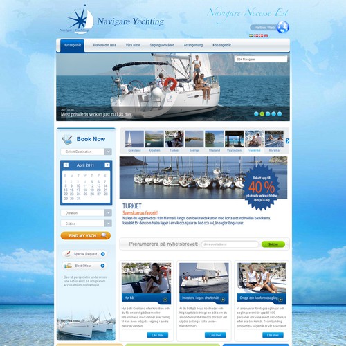 Help Navigare Yachting with a new website design Réalisé par DesignArc